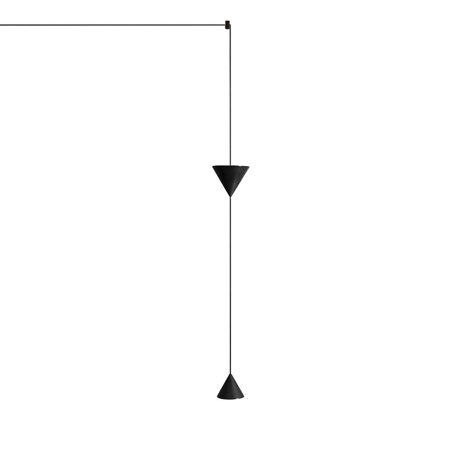 KARMAN lampe à suspension FILOMENA fixation murale (Downlight + Uplight 3000K - Aluminium noir mat)