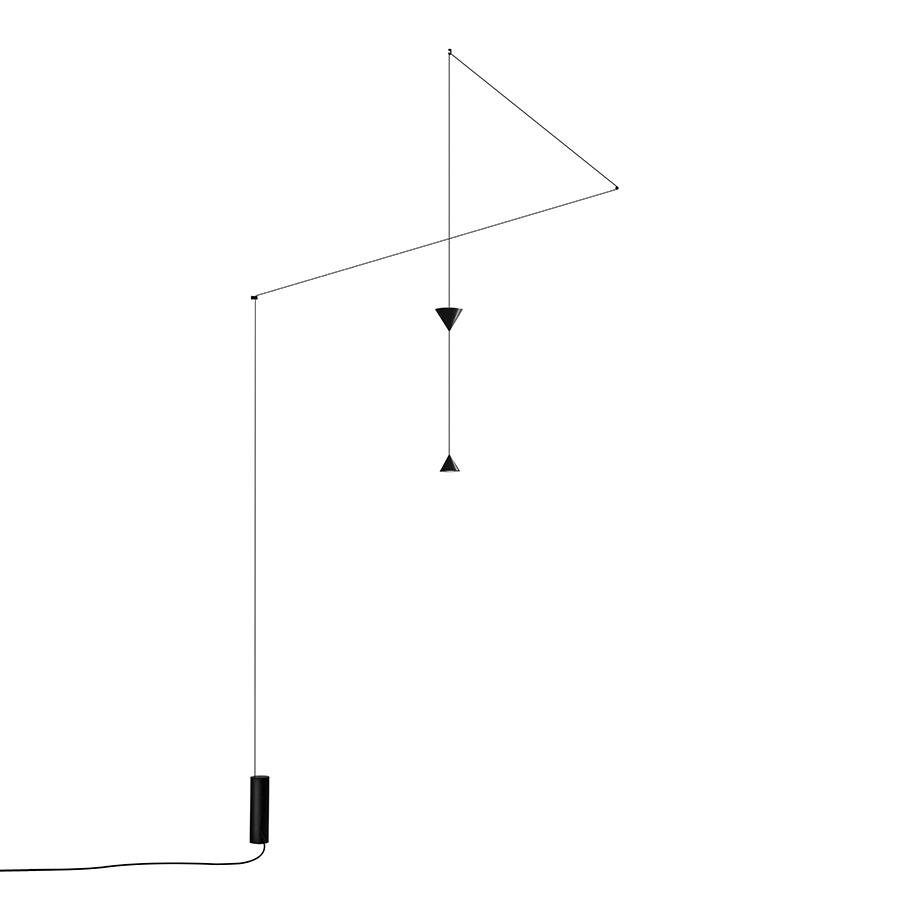 KARMAN lampe à suspension FILOMENA avec câble de prise (Downlight + Uplight 3000K - Aluminium noir m