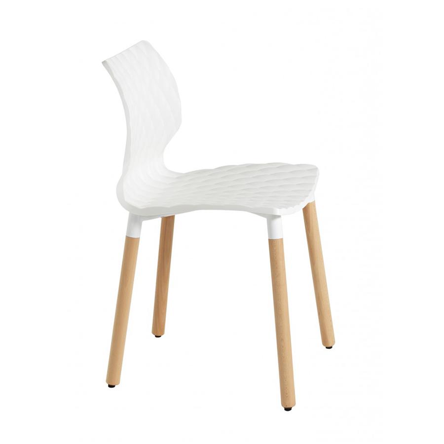 ET AL set de 2 chaises UNI 602 (Couleur au choix - polypropylène et Hêtre)