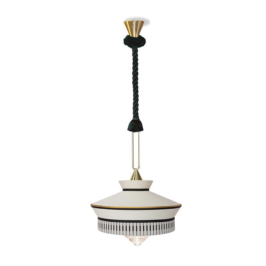 CONTARDI lampe à suspension CALYPSO MARTINIQUE (Building - laiton brossé et Verre)