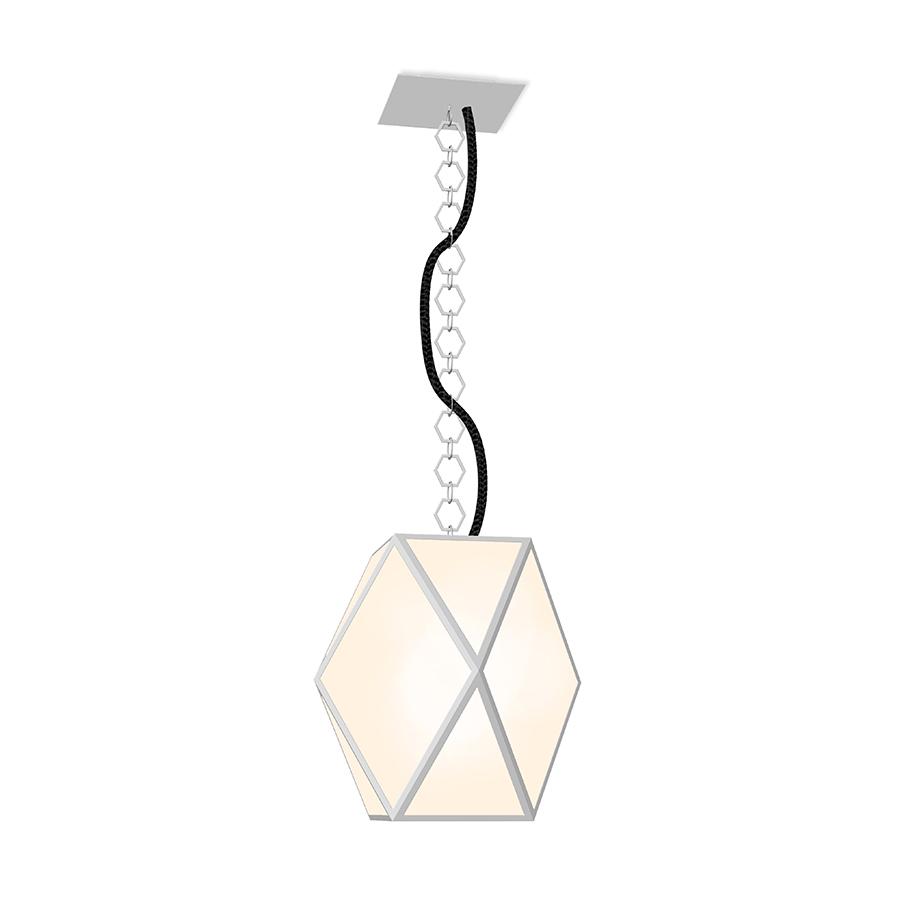 CONTARDI lampe à suspension MUSE OUTDOOR pour extérieur (Medium blanc perle - acrylique, métal et Cu