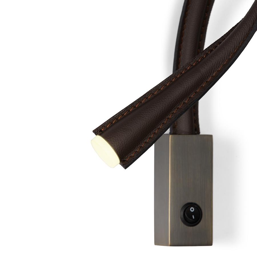 CONTARDI wall lamp FLEXILED in leather with switch