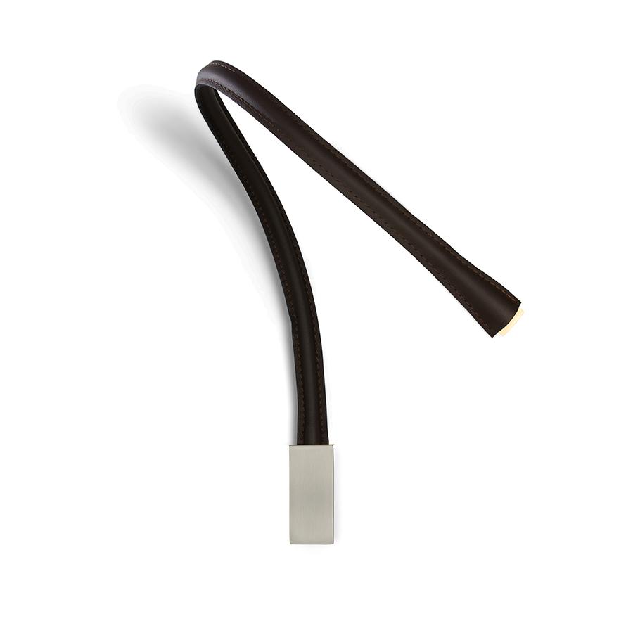 CONTARDI lampe murale applique FLEXILED en cuir sans interrupteur (marron tête de maure, bras 90 cm 