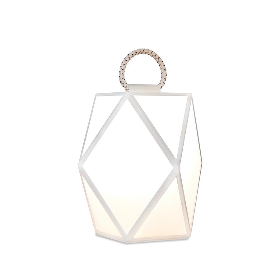 CONTARDI lampe de table / lampadaire MUSE BATTERY OUTDOOR pour extérieur (Medium blanc perle - acryl