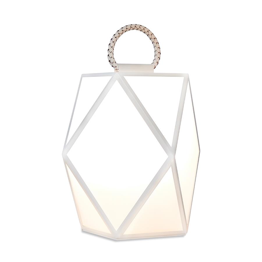CONTARDI lampe de table / lampadaire MUSE BATTERY OUTDOOR pour extérieur (Large blanc perle - acryli