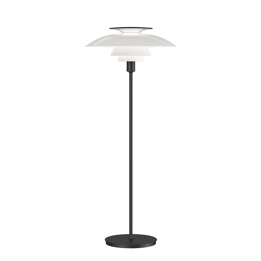 LOUIS POULSEN lampadaire PH 80 (Noir, dimmer - Acrylique opale, polycarbonate et acier)