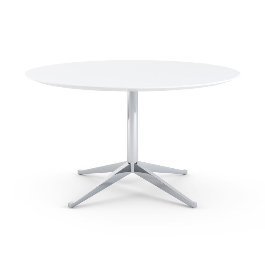 KNOLL table ronde FLORENCE KNOLL Ø 137 cm (Blanc - Stratifié et acier chromé)