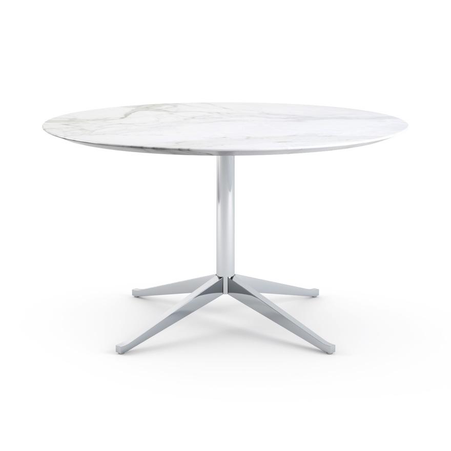 KNOLL table ronde FLORENCE KNOLL Ø 137 cm (Statuarietto satin - Marbre et acier chromé)