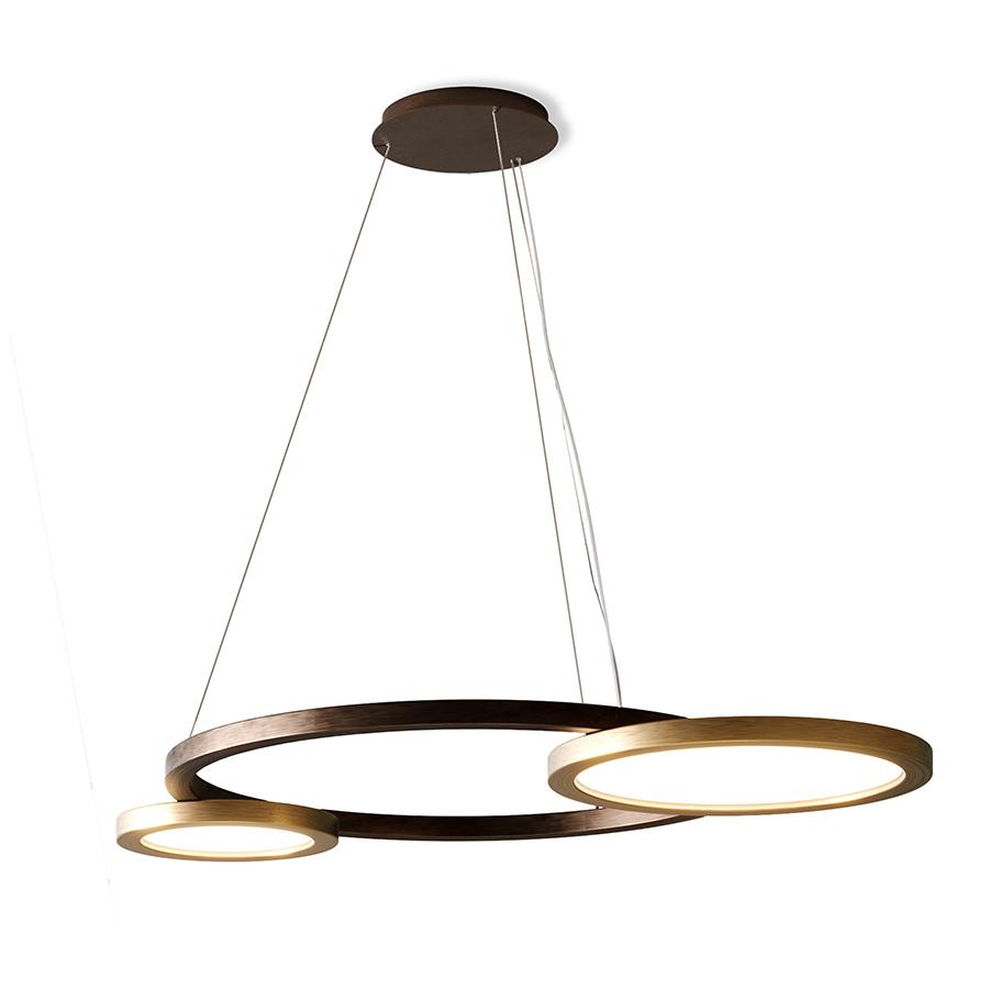 CONTARDI lampe à suspension ECLISSE 2.0 (Bronze - Bois et alicrite)