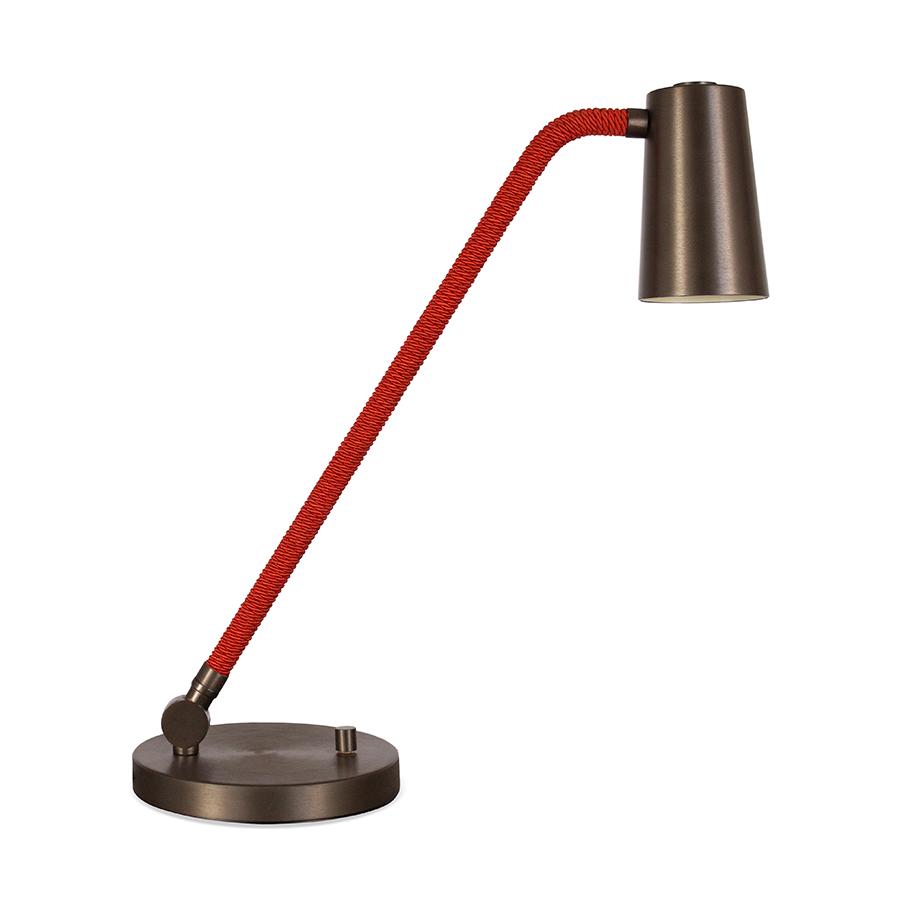 CONTARDI lampe de table UP DESK (Bronze nickel brossé, intérieur crème brillante - Métal et câble en