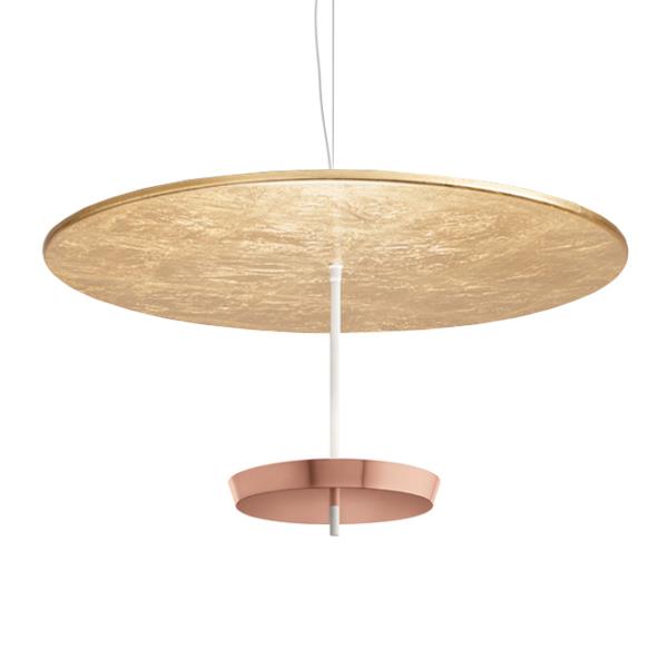 MODOLUCE lampe à suspension OMBRELLA Ø 100 cm (Feuille d'or, coupe cuivre - Métal)