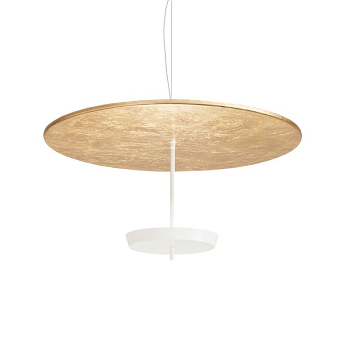 MODOLUCE lampe à suspension OMBRELLA Ø 80 cm (Feuille d'or, coupe blanche - Métal)