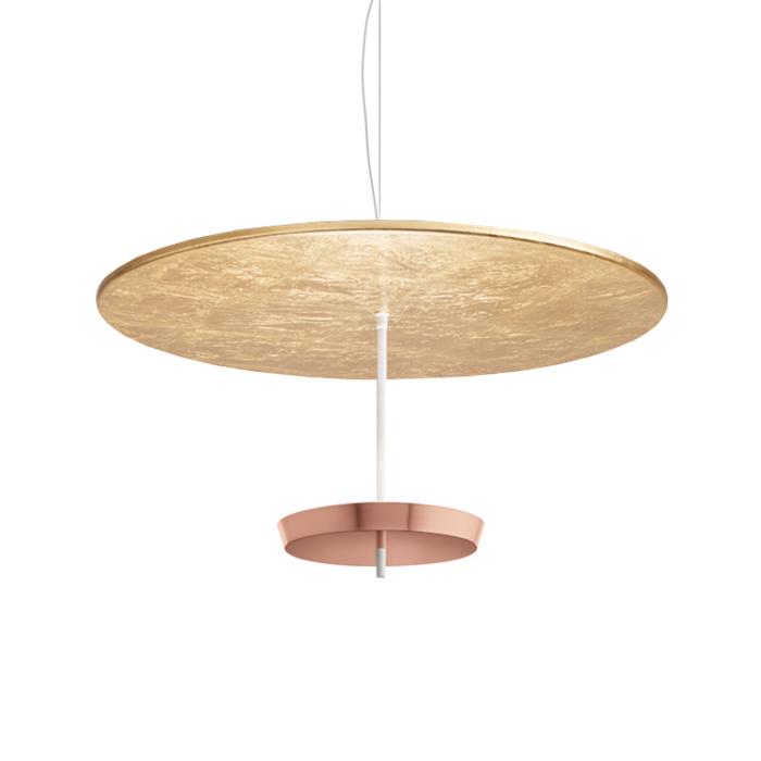 MODOLUCE lampe à suspension OMBRELLA Ø 80 cm (Feuille d'or, coupe cuivre - Métal)