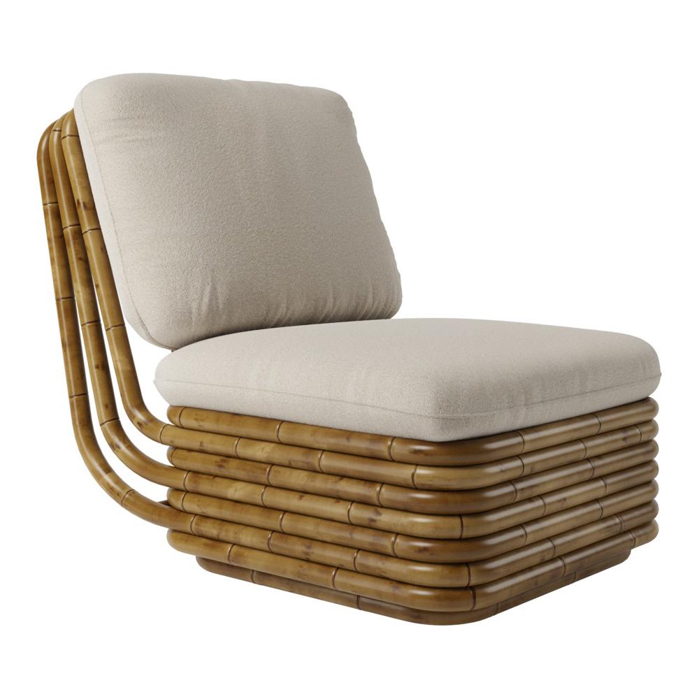GUBI fauteuil pour l'extérieur BOHEMIAN 72 (Cat. D Libera Dedar 001 - Tissu et rotin)