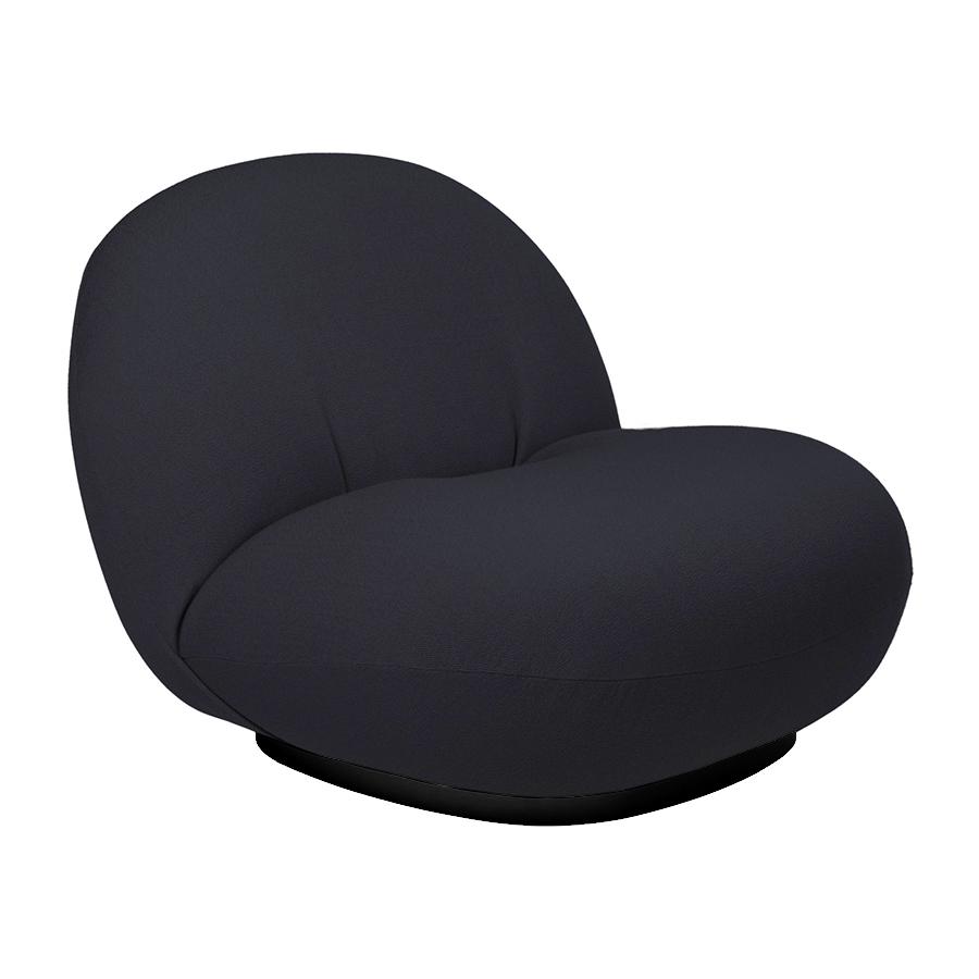 GUBI fauteuil avec la base pivotante PACHA LOUNGE CHAIR (Cat. C Kvadrat Vidar 554 - tissu et bois fi