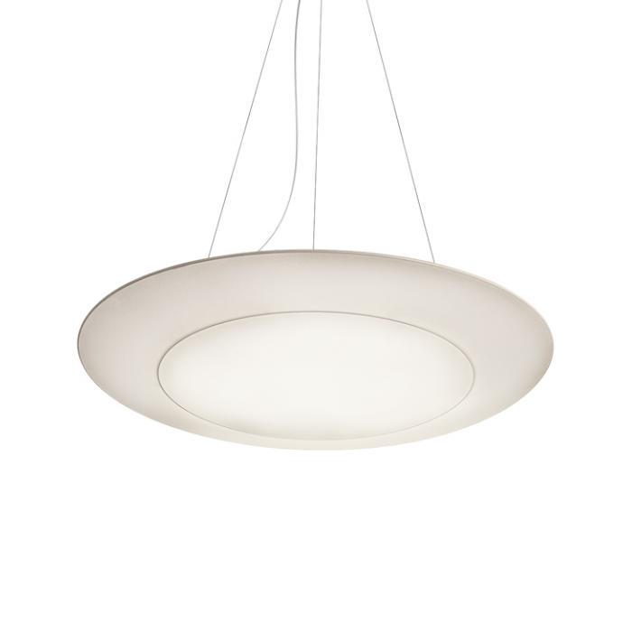 MODOLUCE lampe à suspension RING TONDA Ø 85 cm DIMMER TRIAC (Blanc - Tissu Lycra)