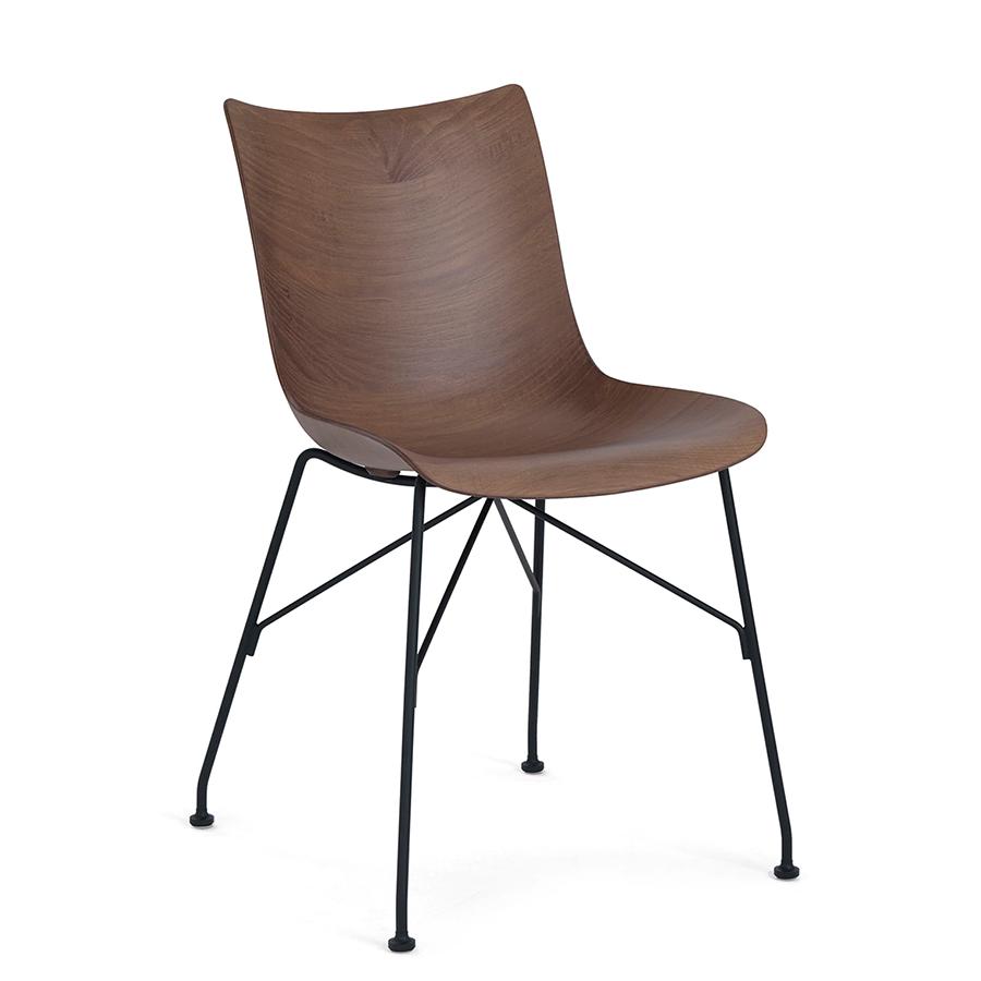 KARTELL chaise P/WOOD SMART WOOD (Foncé, base noire - frêne et acier)