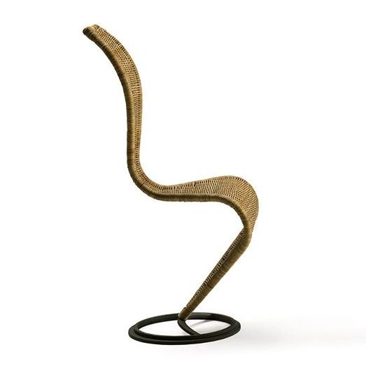 CAPPELLINI chaise S-CHAIR (Osier - Acier revêtu)