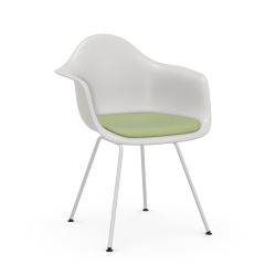 VITRA Eames Plastic Armchair with cushion and white base DAX NEW DIMENSIONS