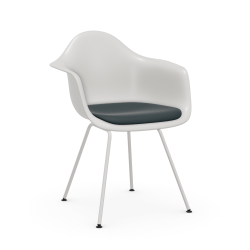 VITRA Eames Plastic Armchair with cushion and white base DAX NEW DIMENSIONS