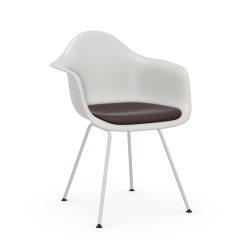 VITRA Eames Plastic Armchair with cushion and white base DAX NEW DIMENSIONS