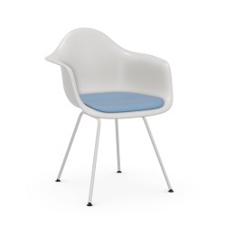 VITRA Eames Plastic Armchair with cushion and white base DAX NEW DIMENSIONS