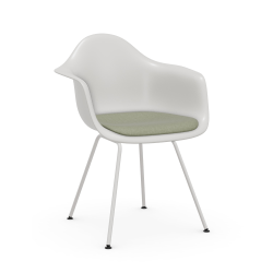 VITRA Eames Plastic Armchair with cushion and white base DAX NEW DIMENSIONS