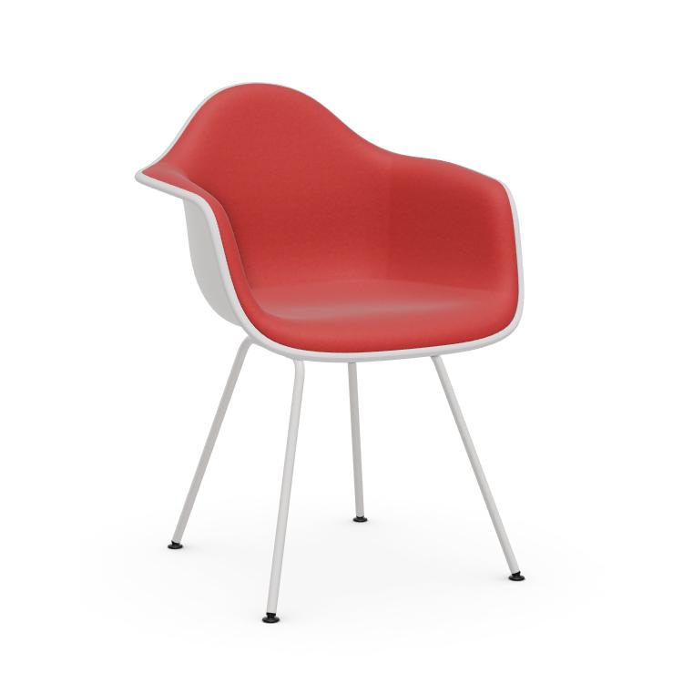VITRA chaise fauteuil avec rembourrage total et piètement blanche Eames Plastic Armchair DAX NOUVELL