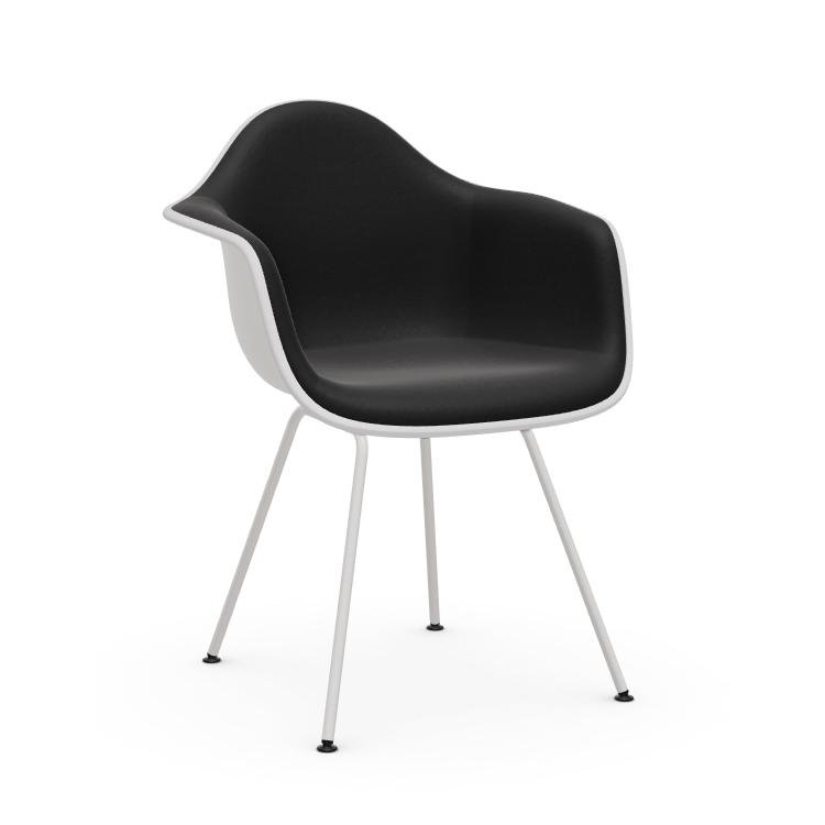 VITRA chaise fauteuil avec rembourrage total et piètement blanche Eames Plastic Armchair DAX NOUVELL