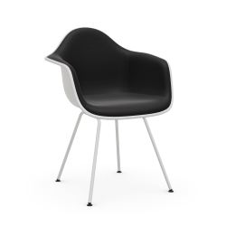 VITRA Eames Plastic Armchair with full padding and white base DAX NEW DIMENSIONS