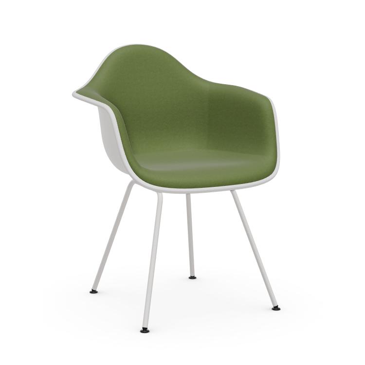VITRA chaise fauteuil avec rembourrage total et piètement blanche Eames Plastic Armchair DAX NOUVELL
