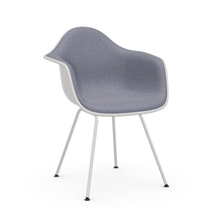 VITRA chaise fauteuil avec rembourrage total et piètement blanche Eames Plastic Armchair DAX NOUVELL