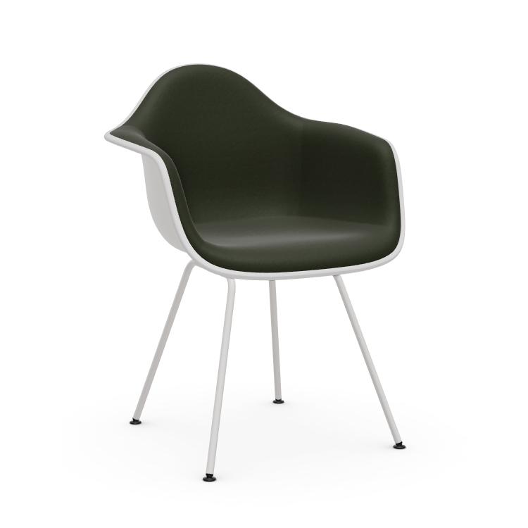 VITRA chaise fauteuil avec rembourrage total et piètement blanche Eames Plastic Armchair DAX NOUVELL