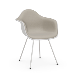 VITRA Eames Plastic Armchair with full padding and white base DAX NEW DIMENSIONS