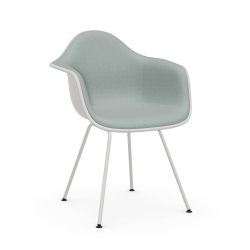 VITRA Eames Plastic Armchair with full padding and white base DAX NEW DIMENSIONS