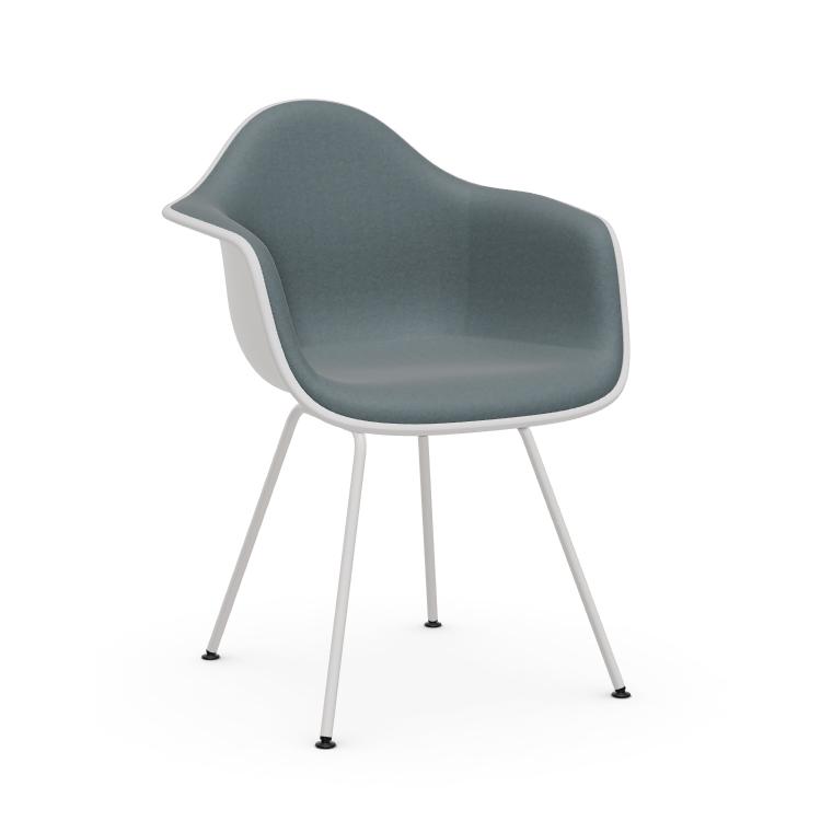 VITRA chaise fauteuil avec rembourrage total et piètement blanche Eames Plastic Armchair DAX NOUVELL