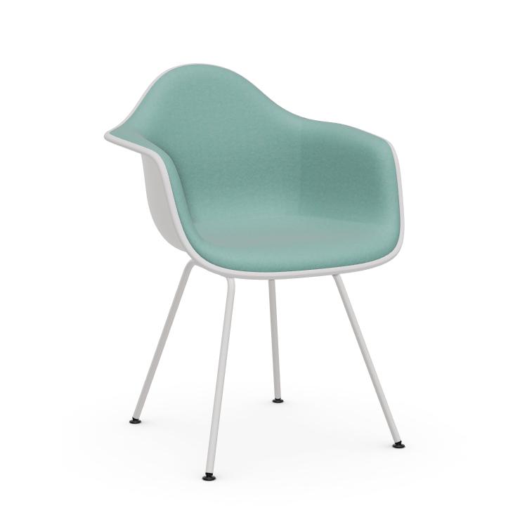 VITRA chaise fauteuil avec rembourrage total et piètement blanche Eames Plastic Armchair DAX NOUVELL
