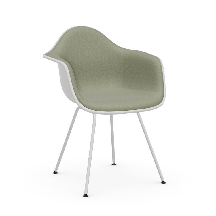 VITRA chaise fauteuil avec rembourrage total et piètement blanche Eames Plastic Armchair DAX NOUVELL