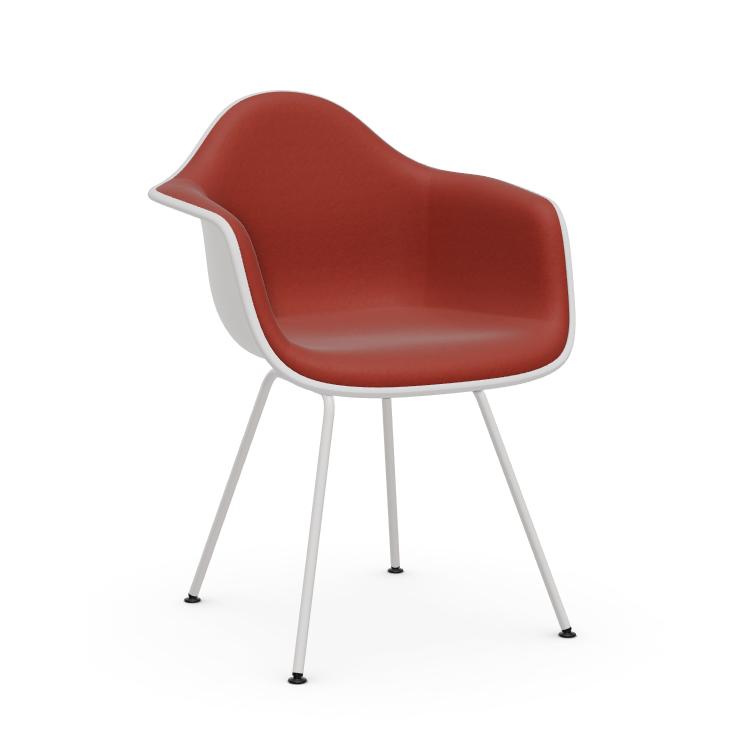 VITRA chaise fauteuil avec rembourrage total et piètement blanche Eames Plastic Armchair DAX NOUVELL