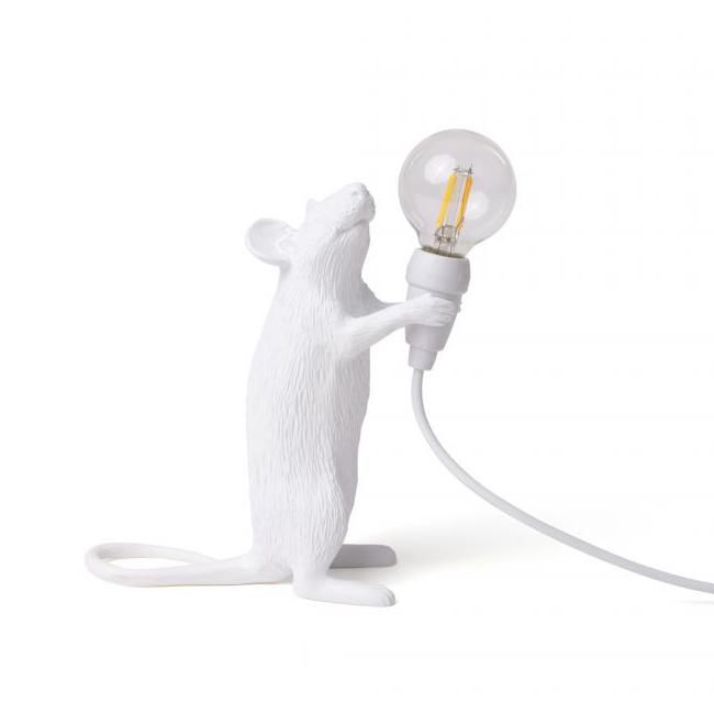 SELETTI lampe de table MOUSE LAMP STEP (Blanche - Résine)