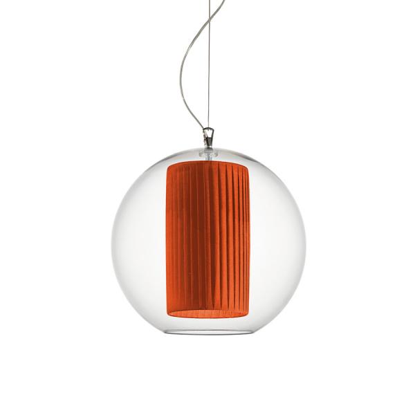 MODOLUCE lampe à suspension BOLLA Ø 40 cm (Plissé ribbon - PMMA transparent et tissu)