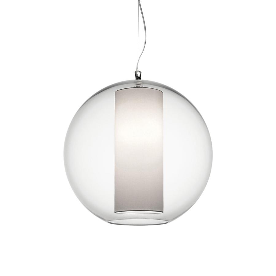 MODOLUCE lampe à suspension BOLLA Ø 50 cm (Washable - PMMA transparent et tissu)