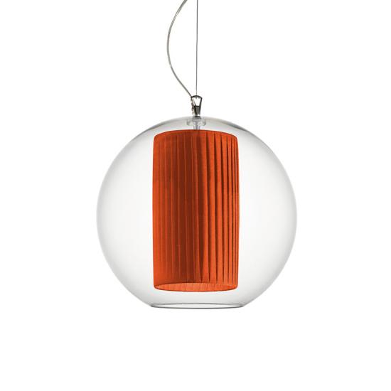 MODOLUCE lampe à suspension BOLLA Ø 50 cm (Plissé ribbon - PMMA transparent et tissu)