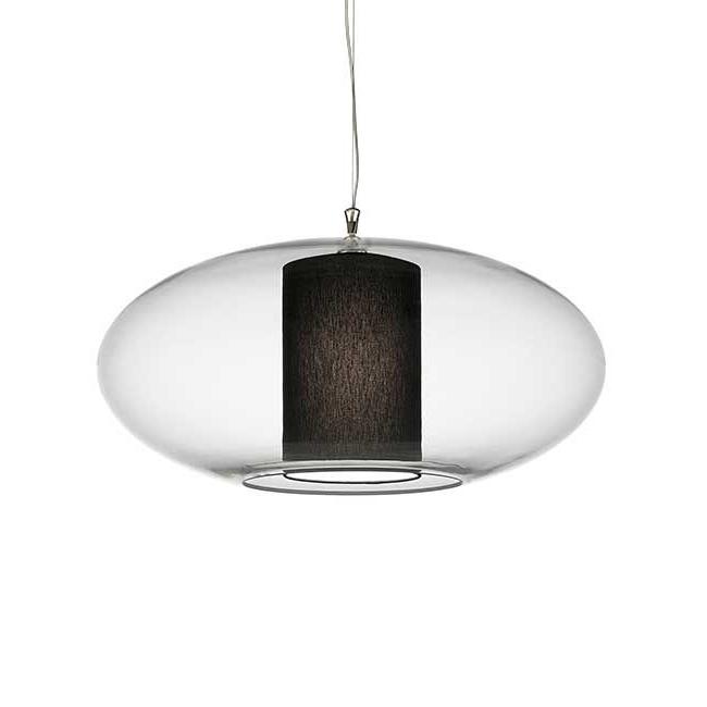 MODOLUCE lampe à suspension ELLISSE 60 cm (Washable - PMMA transparent et tissu)