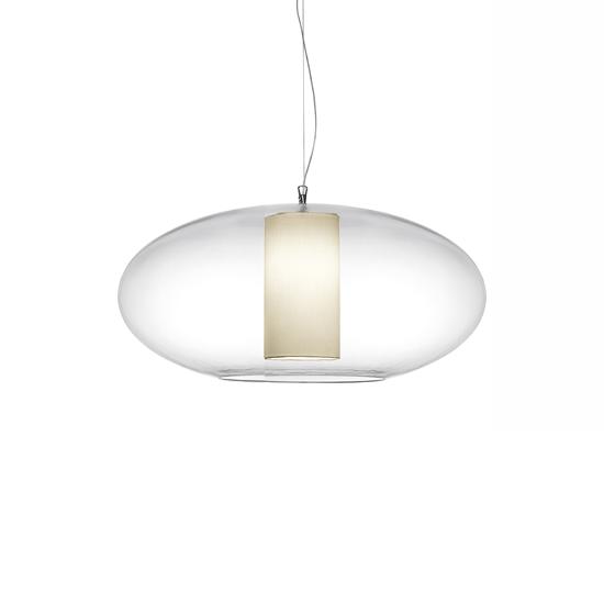 MODOLUCE lampe à suspension ELLISSE 60 cm (Opale - PMMA transparent et polycarbonate)