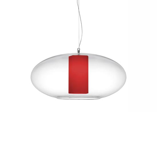MODOLUCE lampe à suspension ELLISSE 60 cm (Coloré - PMMA transparent et polycarbonate)