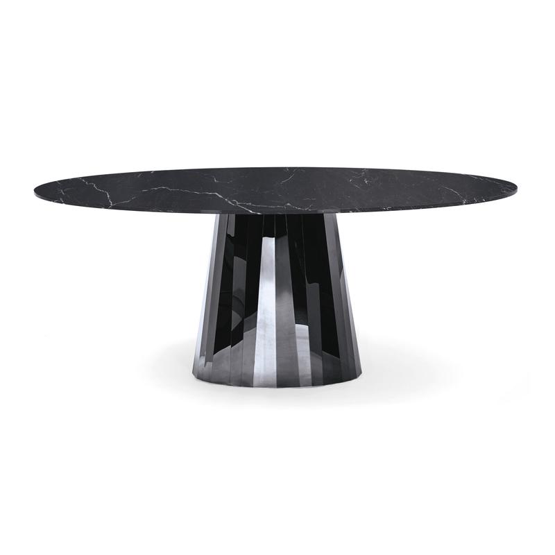 CLASSICON table PLI (Noir Marquina - Marbre et acier)
