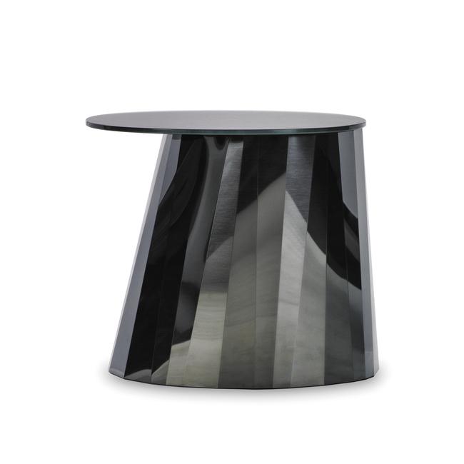 CLASSICON table basse PLI (Noir - cristal et acier)