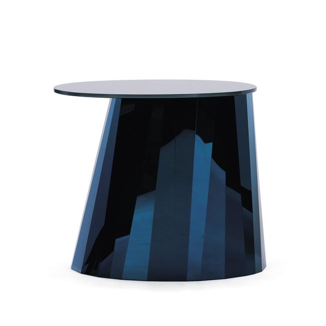 CLASSICON table basse PLI (Bleu - cristal et acier)