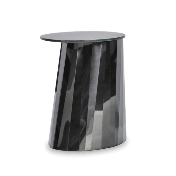 CLASSICON table basse haute PLI (Noir - cristal et acier)